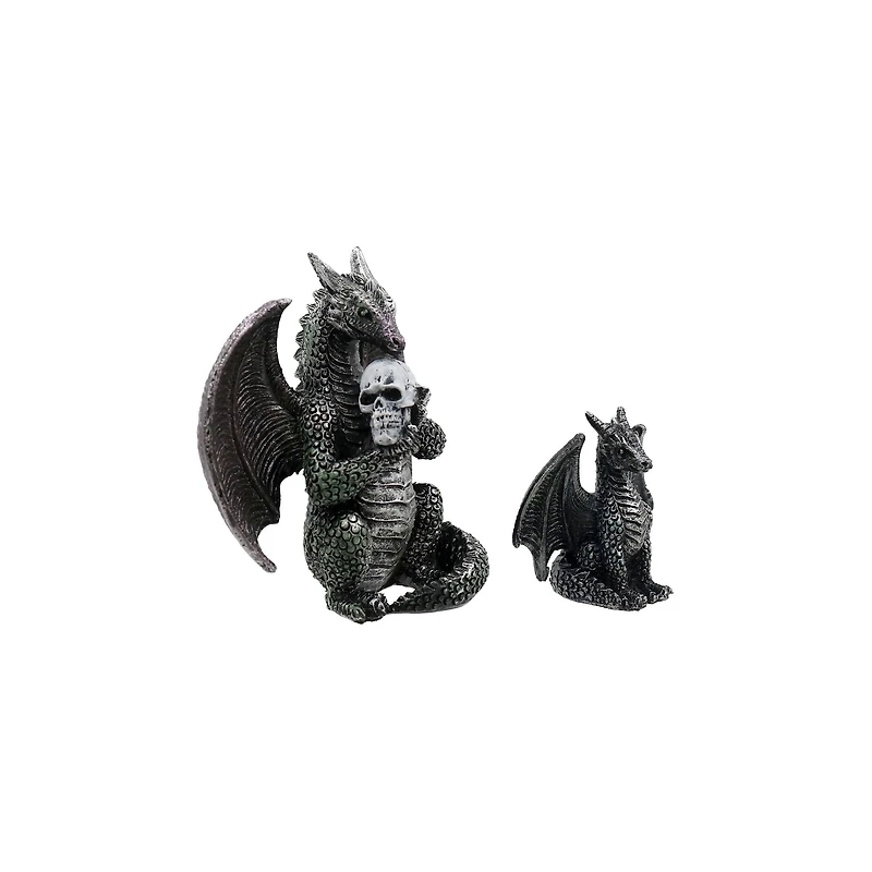 Mini Black & Silver Dragon Decoration Set by Ashland®