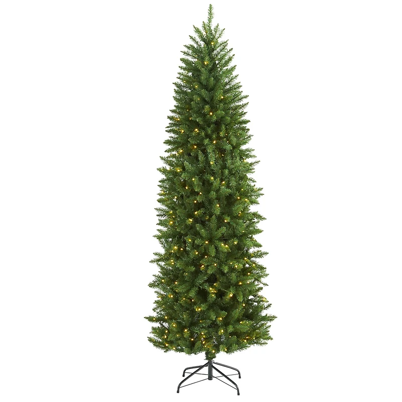 7ft. Pre-Lit Green Mountain Pine Artificial Christmas Tree, Clear LED Lights