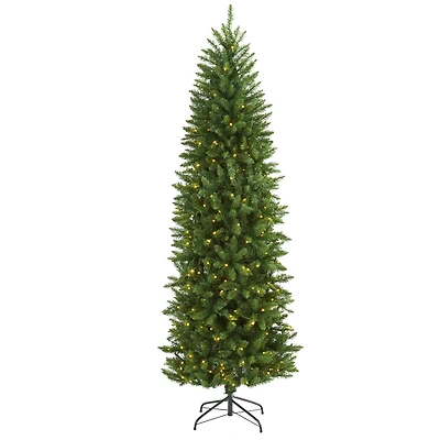 7ft. Pre-Lit Green Mountain Pine Artificial Christmas Tree, Clear LED Lights