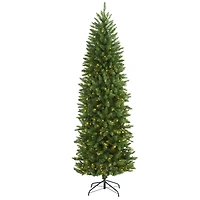 7ft. Pre-Lit Green Mountain Pine Artificial Christmas Tree, Clear LED Lights
