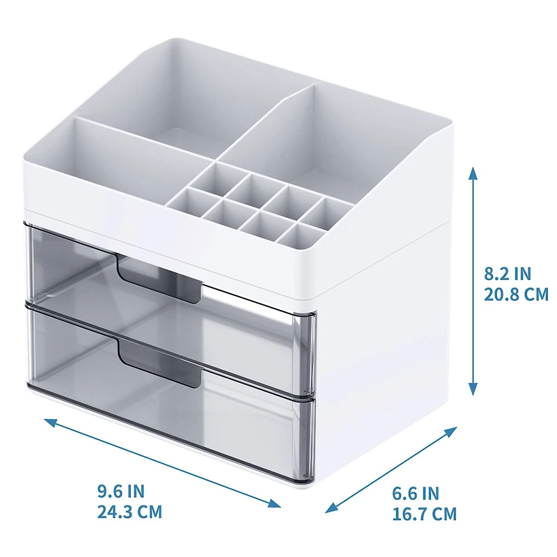 White Storage Organizer with Clear Drawers by Simply Tidy®