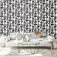 RoomMates Black Stacked Stones Peel & Stick Wallpaper