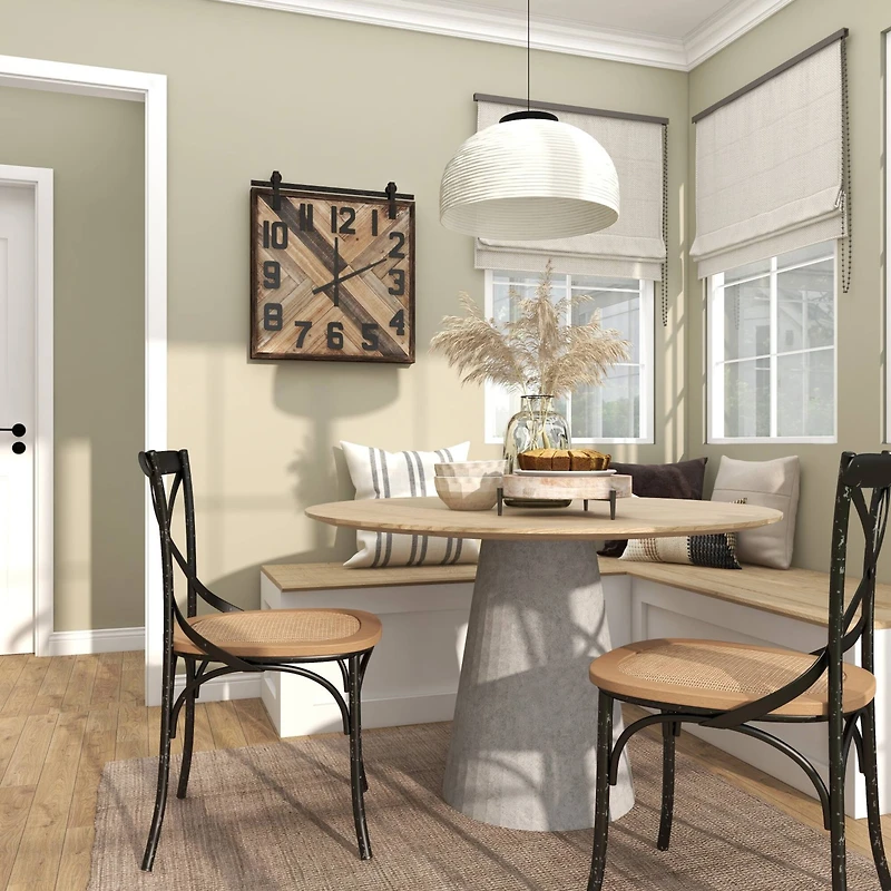 13" Cream Mango Wood Tray with Black Metal Leg