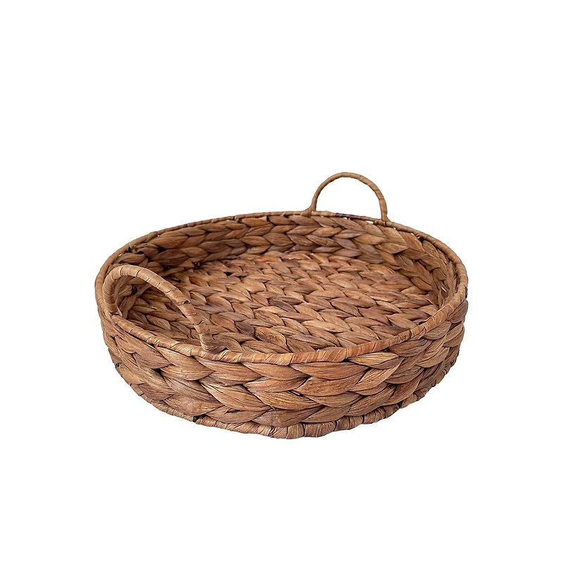 Natural Round Woven Water Hyacinth Decorative Tray by Ashland