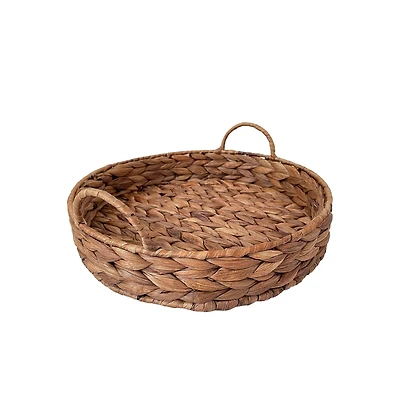 Natural Round Woven Water Hyacinth Decorative Tray by Ashland