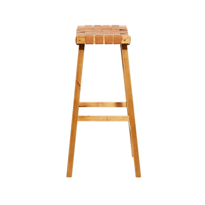 Brown Wood Rustic Bar Stool 30" x 18" x 11"