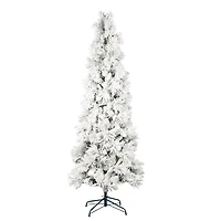 6ft. Unlit Flocked Atka Pine Pencil Artificial Christmas Tree