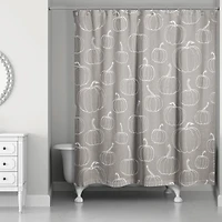 Gray Pumpkin Shower Curtain