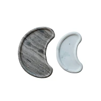 Hello Honey® White & Buff Nestable Marble Kidney Shaped Tray Set