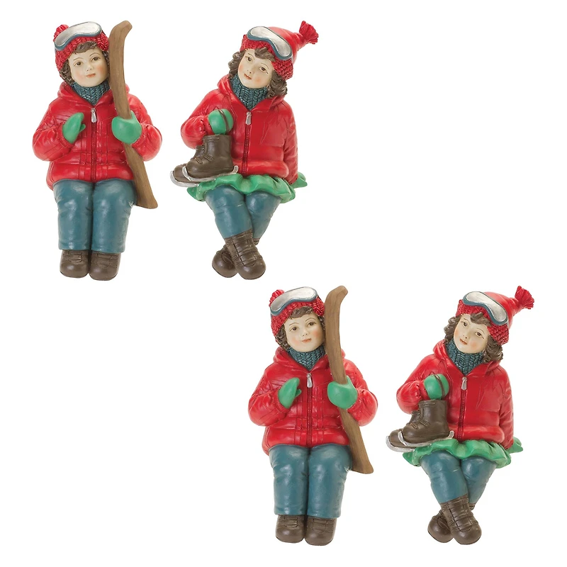 Holiday Children Shelf Sitter with Skis & Skates Set