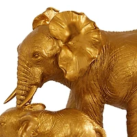 10" Gold Eclectic Elephant Sculpture