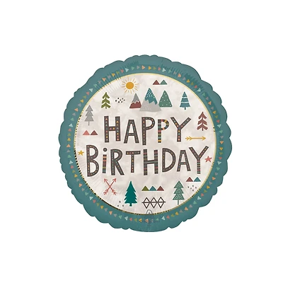 28" Wilderness Birthday Jumbo Round Foil Balloon