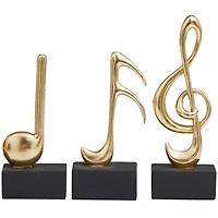 Novogratz Gold Musical Notes Sculpture Set