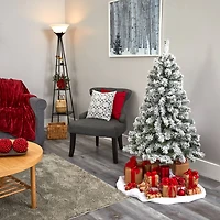 4ft. Unlit Flocked West Virginia Fir Artificial Christmas Tree