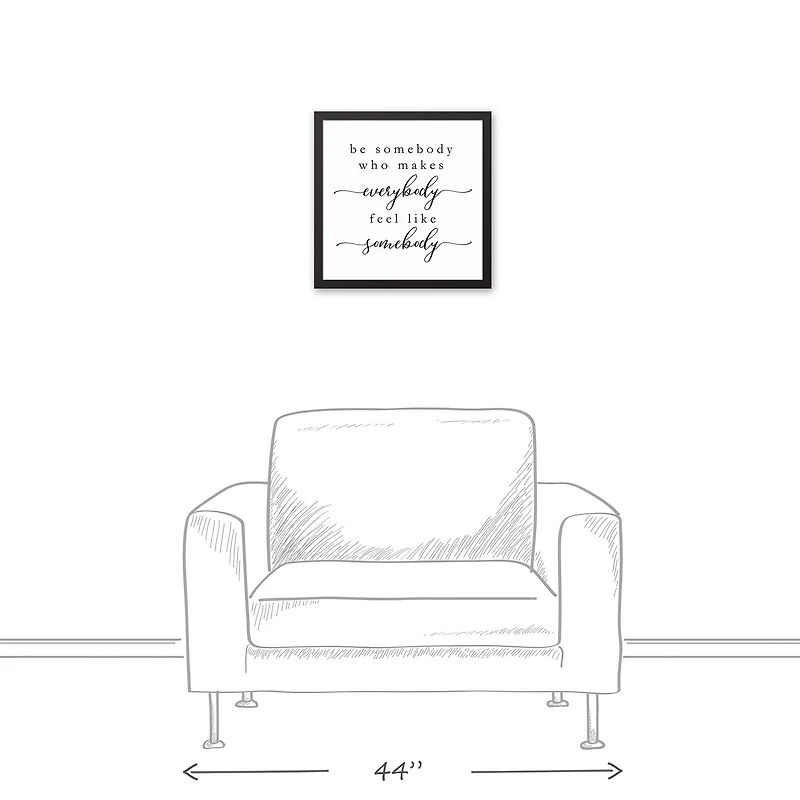 Be Somebody 17.73" x 17.73" Black Framed Canvas
