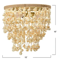 Hello Honey® 15" Round Metal and Shell Flush Mount Ceiling Light