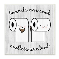 Stupell Industries Beards Vs. Mullets Toilet Paper Bathroom Humor Expression Wall Plaque Art