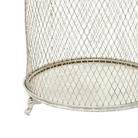 Silver Metal Contemporary Lantern Set, 17" & 12"