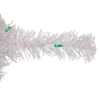 2ft. Pre-Lit White Rockport Pine Artificial Christmas Tree, Green Lights