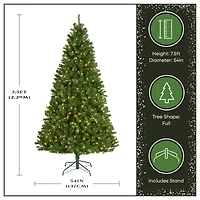 7.5ft. Pre-Lit PowerConnect™ North Valley Spruce Artificial Christmas Tree, Light Parade® LED Lights