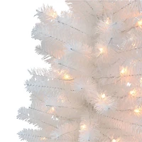 4.5ft. Pre-Lit White Tinsel Artificial Christmas Tree