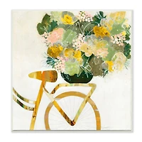 Stupell Industries Yellow Spring Floral Bouquet on Bicycle Rack,12" x 12"