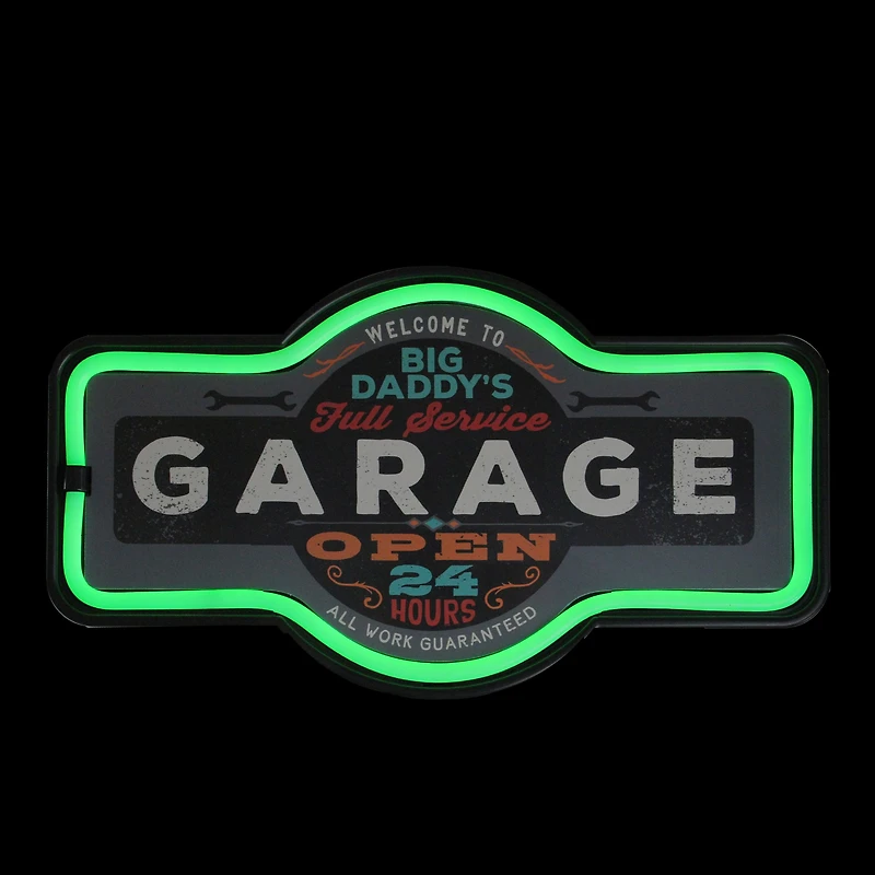 17" Neon Style LED Daddy's Garage Wall Sign