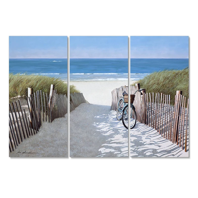 Designart - Beach Bike 2 - Beach Canvas Art Print