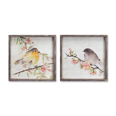 Framed Bird Plaque Set