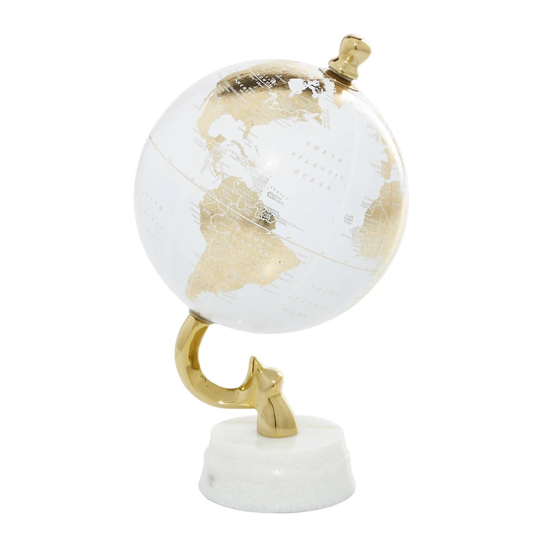 11" Gold Marble Coastal Globe
