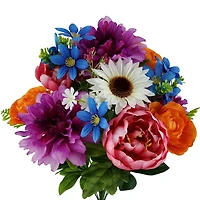20.5" Purple & Pink Dahlia, Peony & Sunflower Bush by Ashland®