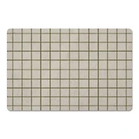 Green & Cream Check Floor Mat