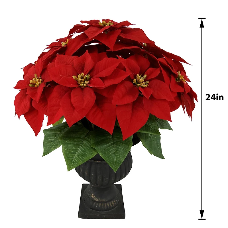 24" Red Poinsettia Urn by Ashland®