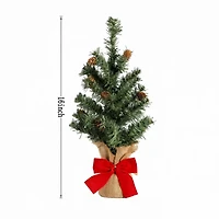 16" Unlit Pine Artificial Christmas Tree with Pinecones in Burlap Bag by Ashland®