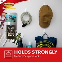 Command™ White Medium Designer Hooks Multi-Pack