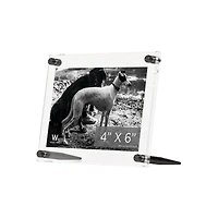 Wexel Art Clear Acrylic Tabletop Floating Picture Frame with Graphite Hardware