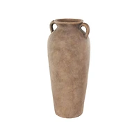20" Copper Ceramic Antique Style Textured Vase with Handles