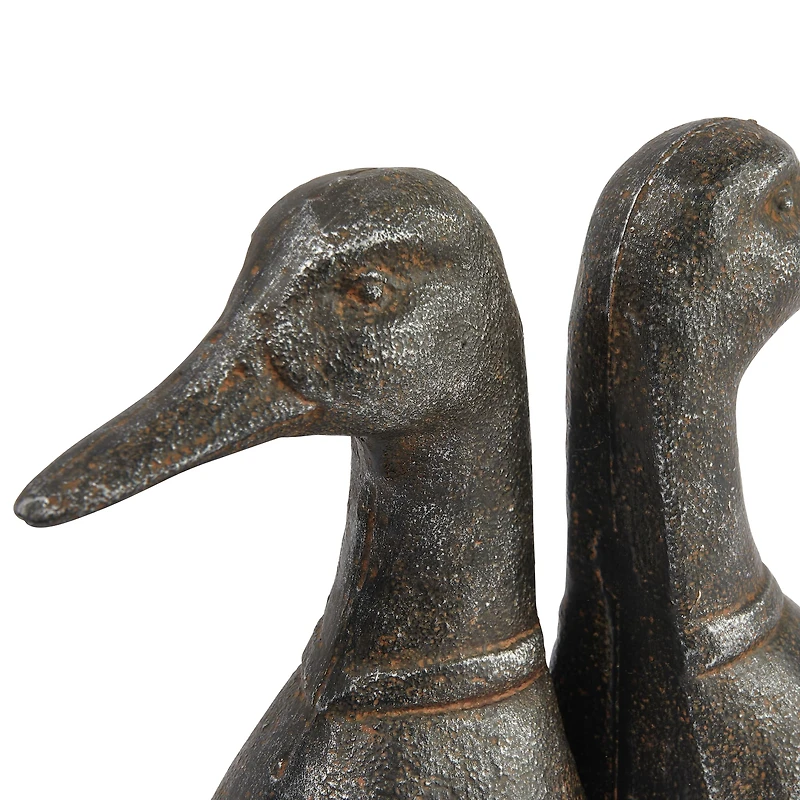 Hello Honey® 5.8" Black Iron Duck Bookends Set