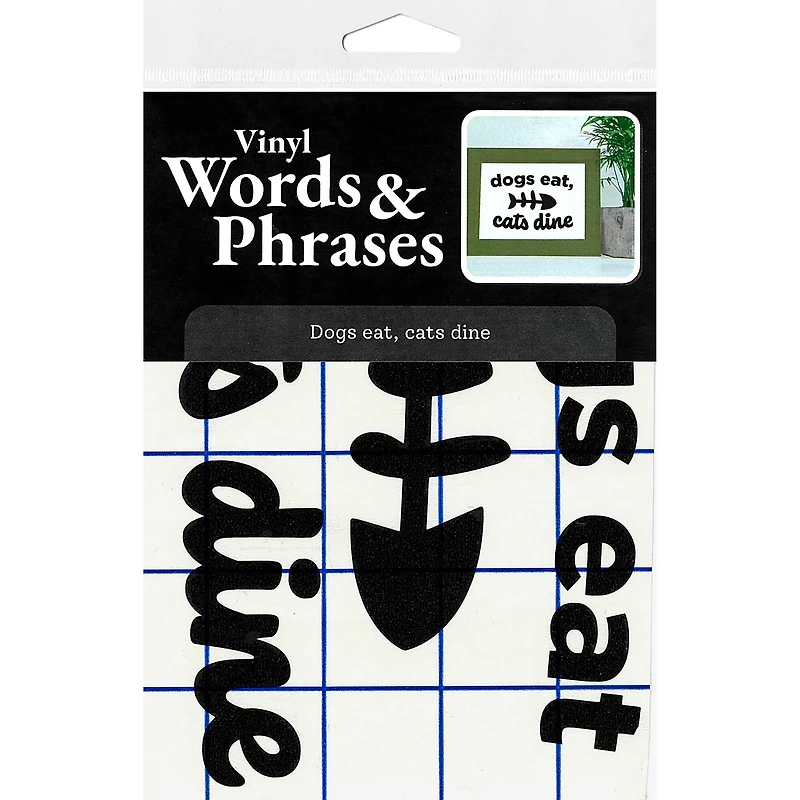 Leisure Arts® Vinyl Dogs Eat, Cats Dine Black Wall Decal