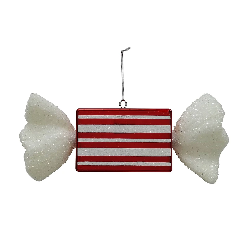 13.25" Red & White Glitter Jumbo Peppermint Stripes Candy Ornament by Ashland®