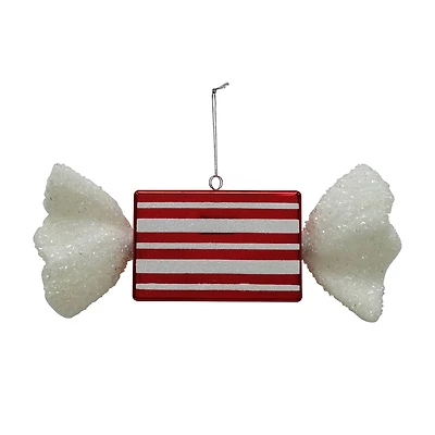 13.25" Red & White Glitter Jumbo Peppermint Stripes Candy Ornament by Ashland®