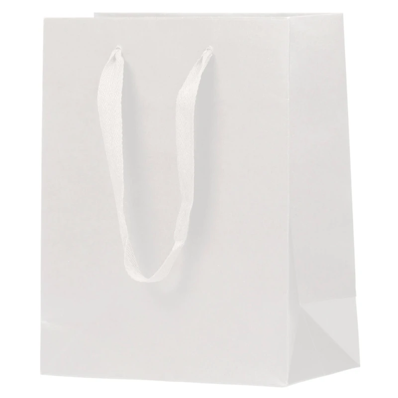 JAM Paper Medium White Matte Heavy Duty Kraft Gift Bags, 10ct.