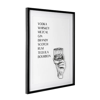 American Art Decor Drinks List Printed Glass Framed Wall Decor