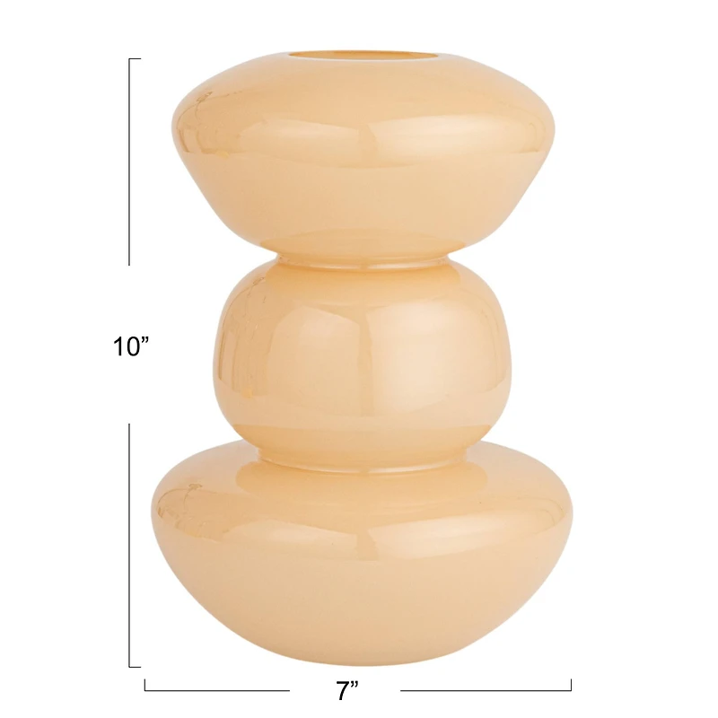 Hello Honey® 10" Nude Beige Natural Elegance Glass Vase
