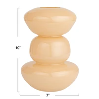 Hello Honey® 10" Nude Beige Natural Elegance Glass Vase