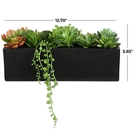 13" Green Faux Foliage in Black Planter