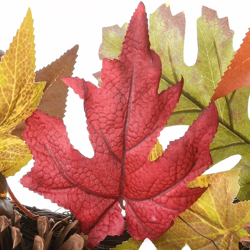 32" White Harvest Sunflowers & Pumpkins Wreath