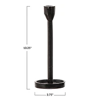 Hello Honey® 10'' Black Cast Iron Taper Candle Holder