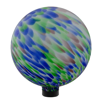 10" Blue and Green Brush Strokes Glass Garden Gazing Ball