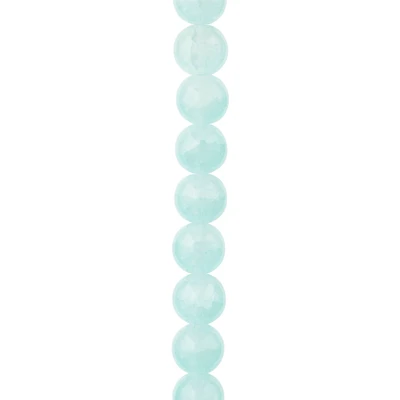 Aqua Glass Round Beads, 10mm by Bead Landing™